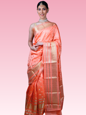Peach Chiniya by Katan Silk