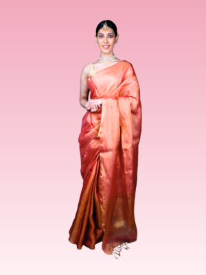 Royal Red Tissue by Linen Saree