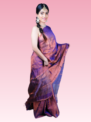 Royal Purple Tissue by Linen Saree