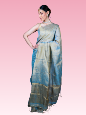 Ice Blue Tissue by Linen Saree