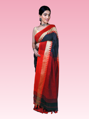Black Dungri Mul Cotton Saree