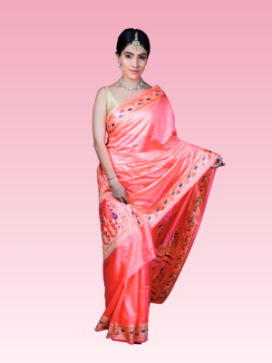Pink Paithani Silk Saree