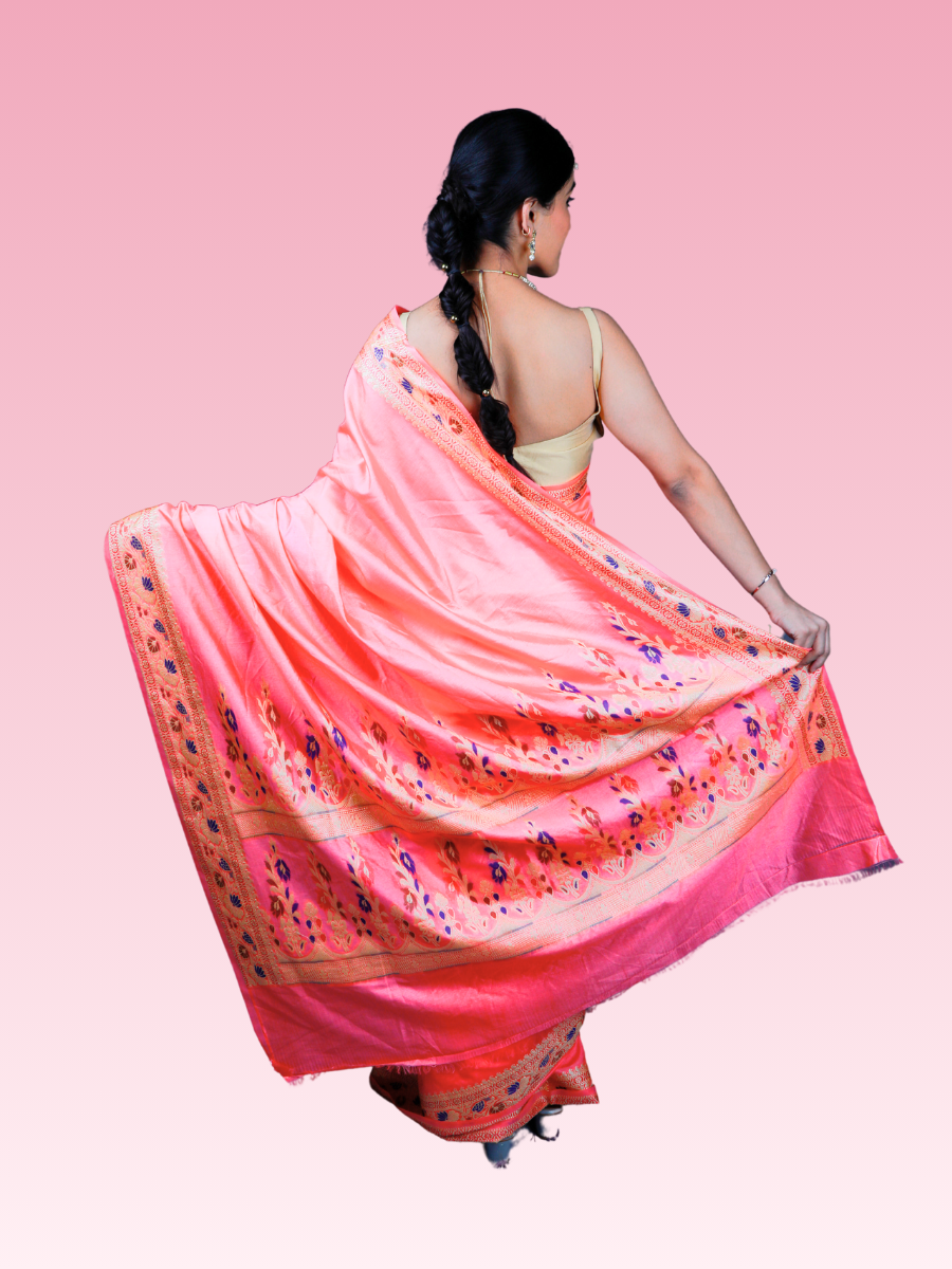 Pink Paithani Silk Saree - Image 3