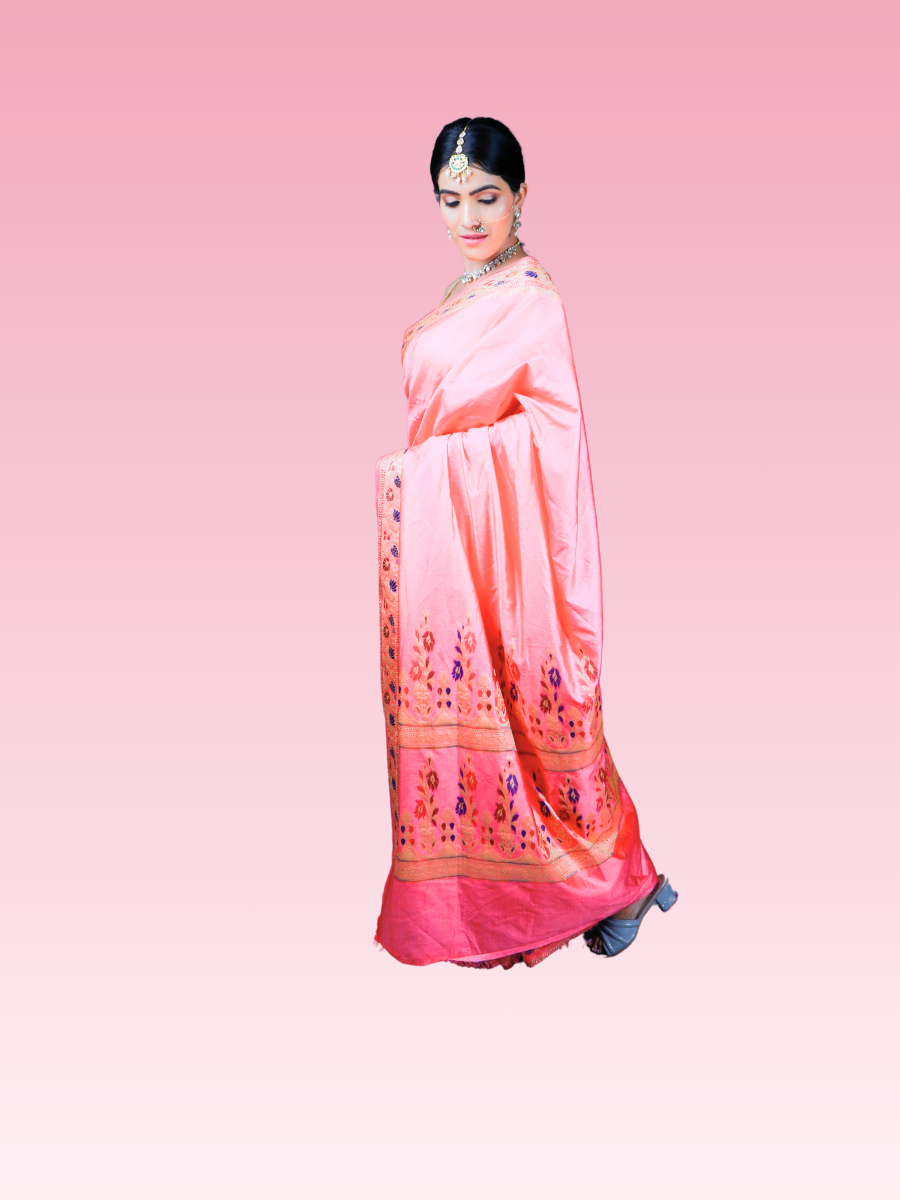 Pink Paithani Silk Saree - Image 2