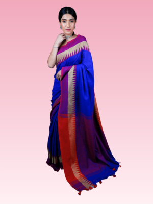 Blue Dungri Mul Cotton Saree